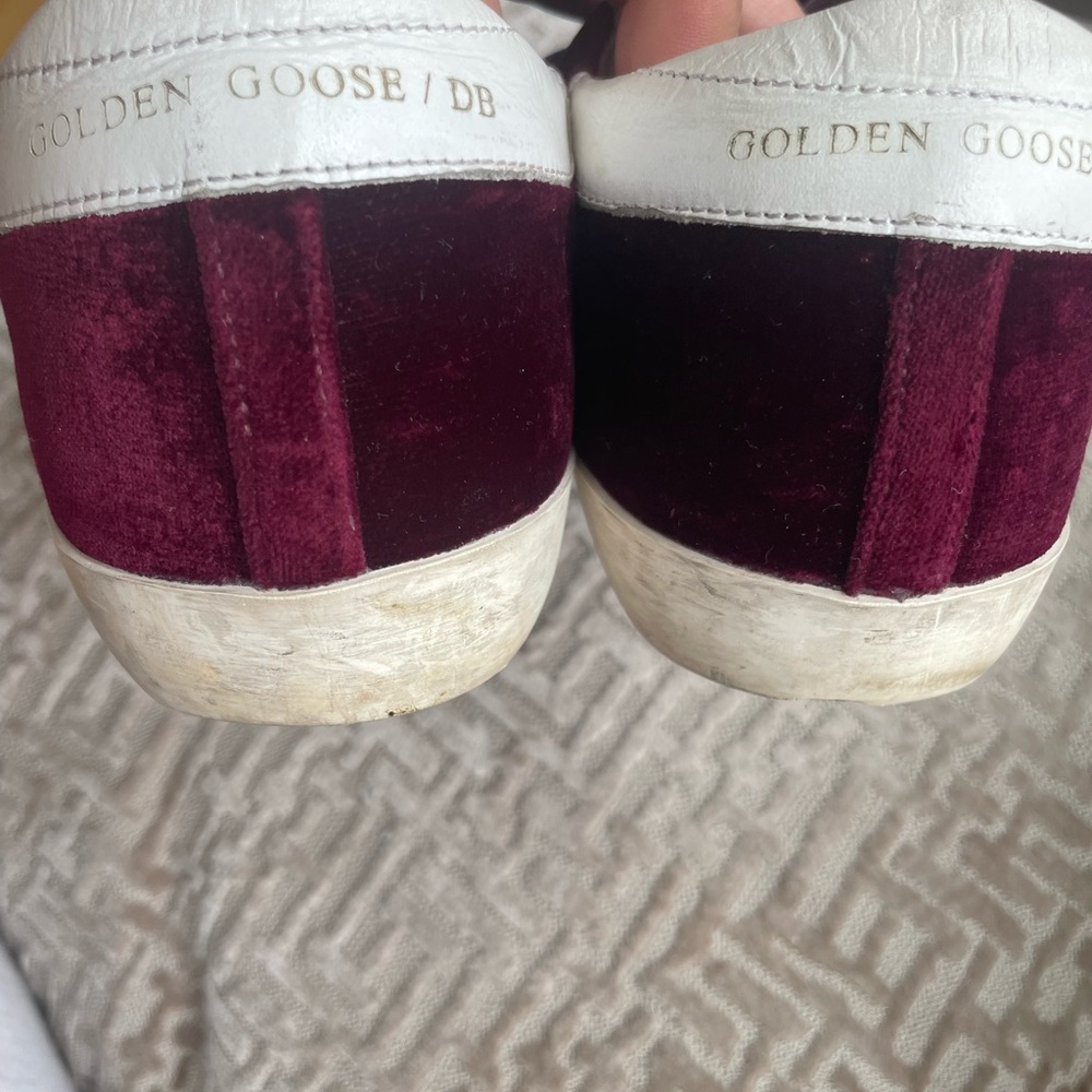 Golden Goose Women's Burgundy Sneakers with Purple Laces - Picture 2 of 8